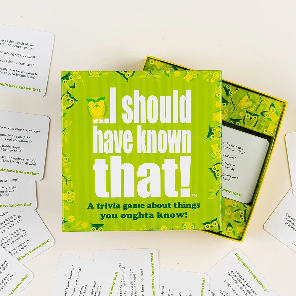 I should have known that! Card Game Green board game 110 cards with more than 400 questions about things that you should know