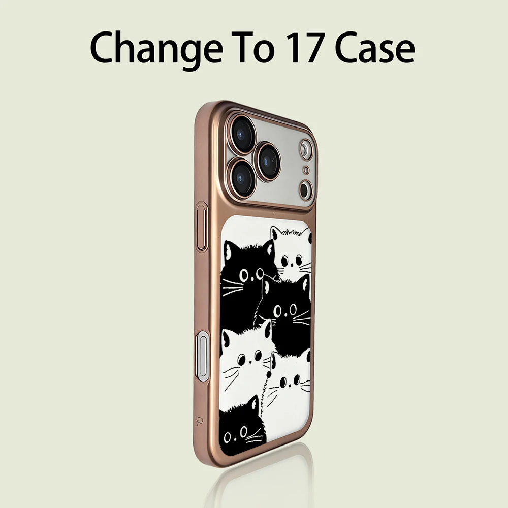 Niedliche Kätzchen-PC-Schutzhülle für iPhone 13 14 Pro Max Hüllen iPhone 17 11 12 13 ProMax 16 14 15 Plus 17 Air Kawaii Katzen-Funda – Detail 13