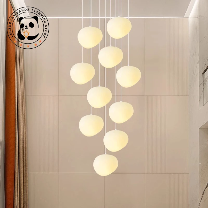 Nordic Designer Pendant Lights Simple Creative Cobblestone Lampshade LOFT Villa Parlor Restaurant Staircase Luminaries Art Decor