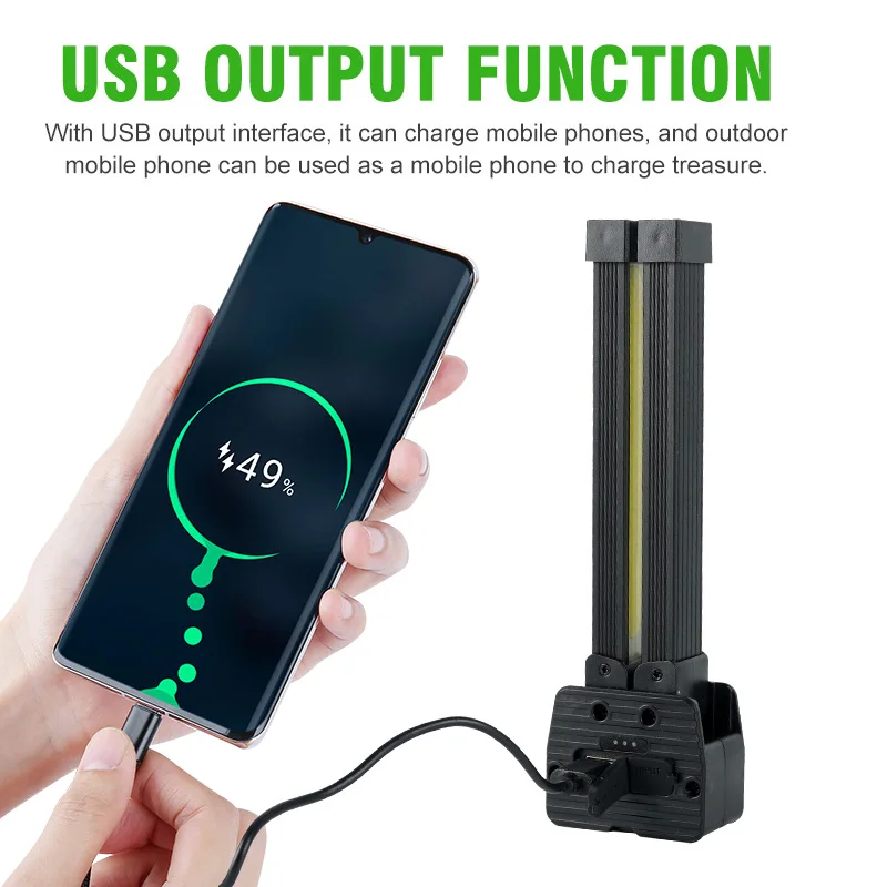 مصباح الصالة الرياضية للتوضع، يعتم الترس السابع، مصباح يدوي LED مغناطيسي محمول مع خطاف تعليق، مصباح عمل محمول قابل لإعادة الشحن عبر USB #2