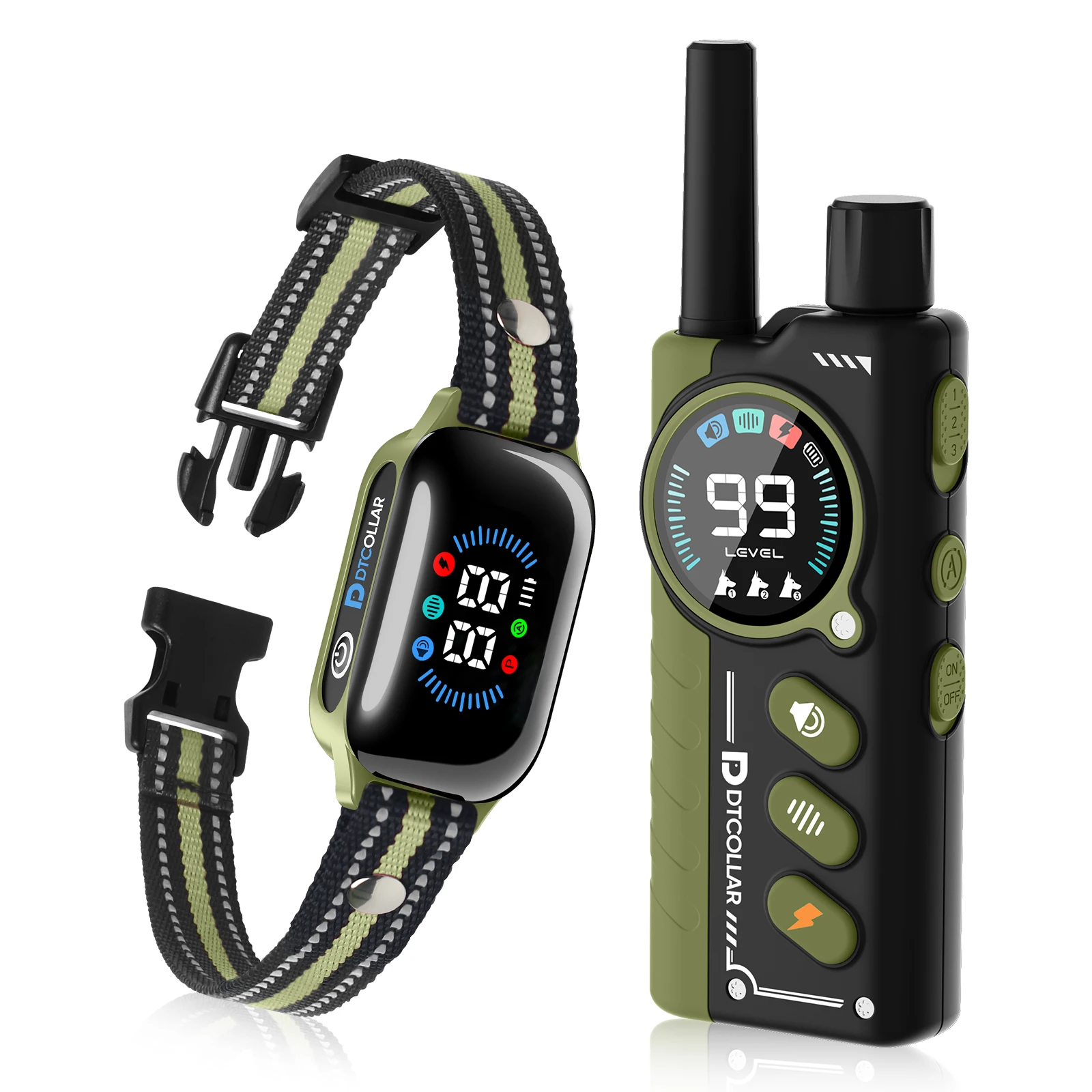 Smart 2 in 1 Dog Training Collar With 1000M Remote IPX7 Waterproof 4 Modes Beep Vibration Safe Shock Auto Anti-Bark For All Dogs