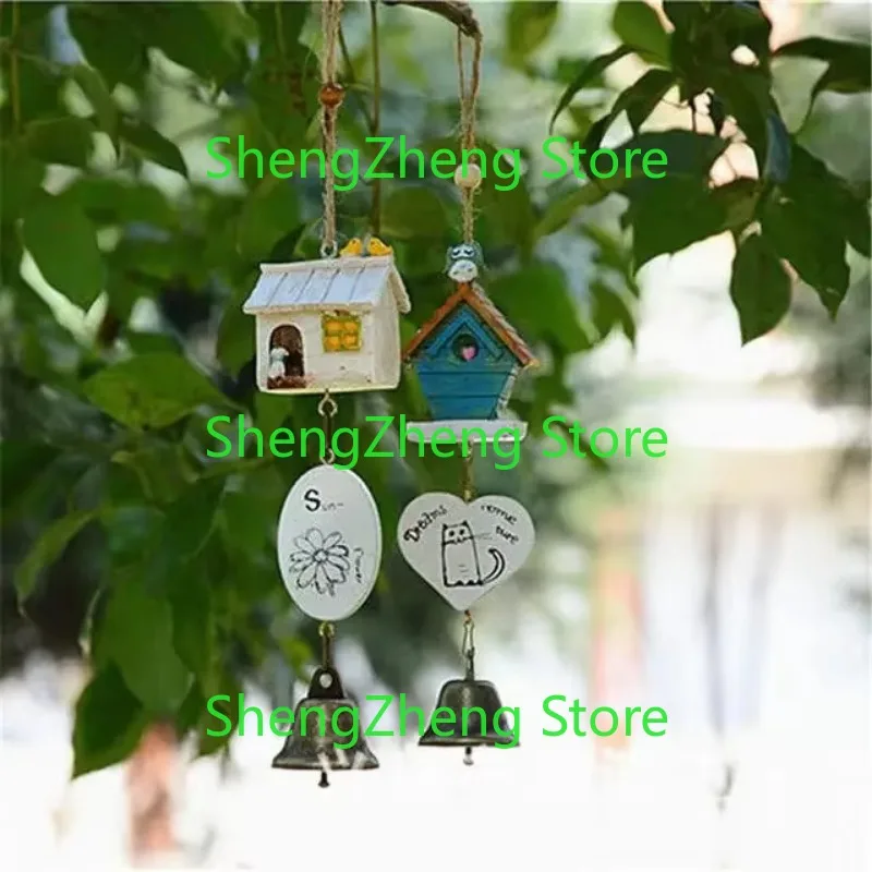 Ornaments Bird House Cage Home Ornament Wind Chimes Baby Children Gift Pastoral Hanging Home Decoration