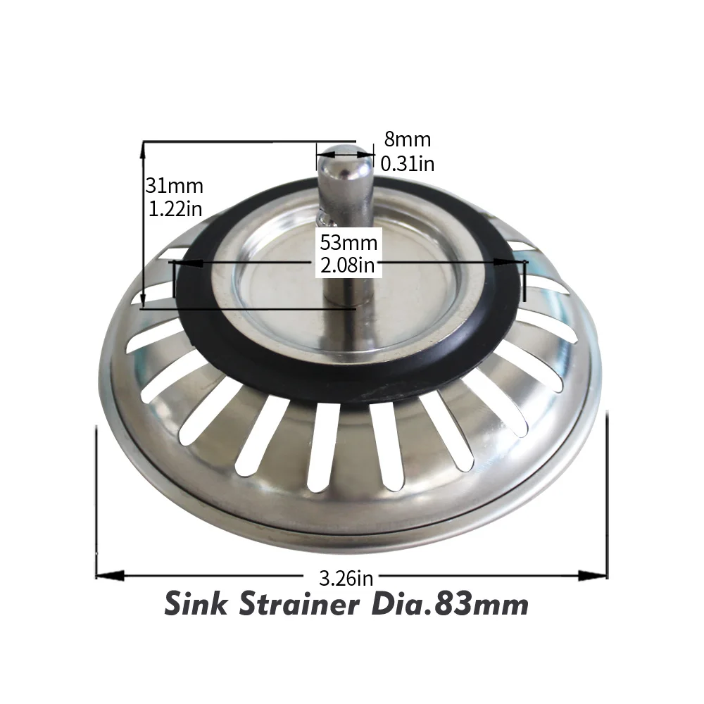 Talea Kitchen Sink Filter,SUS304 Strainer Plug 83mm,QS491