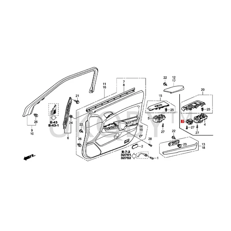 35190TA0003 Suitable for Ho nd a Accord, Civic, Rui Ge Shi Tu Reverse mirror adjustment switch Reverse mirror switch