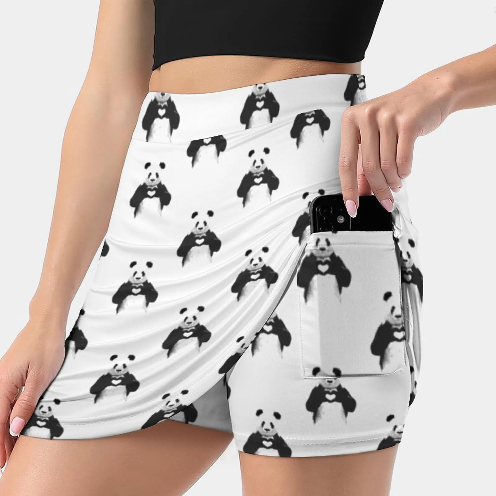 All You Need Is Love ( Pattern ) Summer Women's shorts Skirt 2 In 1 Fitness Yoga Skirt Tennis Skirts Panda Animal Love Heart