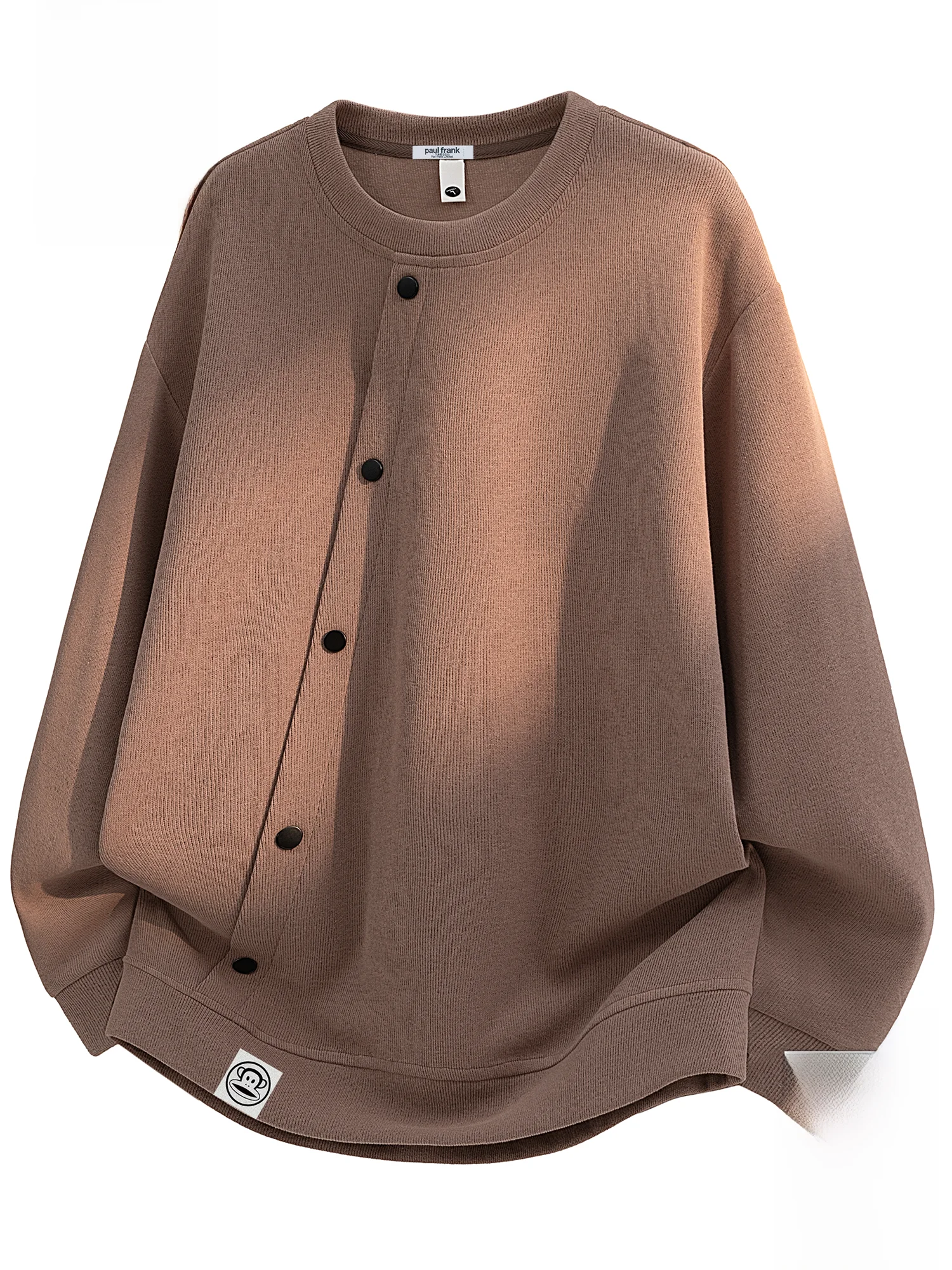 

PaulFrank Heavyweight Button Long Sve Sweatirt Casual round Ne Men's Spring New Loose Fit Comfortable Polyester Cotton...