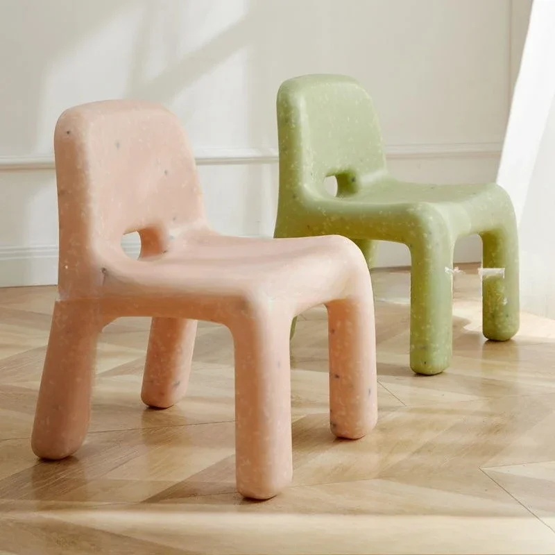 Chair Simple children's chair Plastic low stool Internet celebrity backrest Children's bench