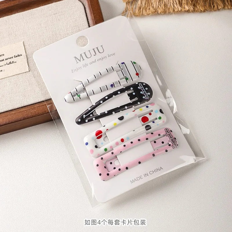 2/5/10Sets Fashion College Plaid BB Hairpin Hair Side Clips for Girls Women Korean Hair Accessories