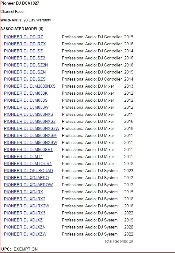 بايونير XDJ-RX2 3 دفع قضيب DJM900NXS2 850 2000NXS XZ مقياس الجهد العمودي مقبض قصير ترويسة