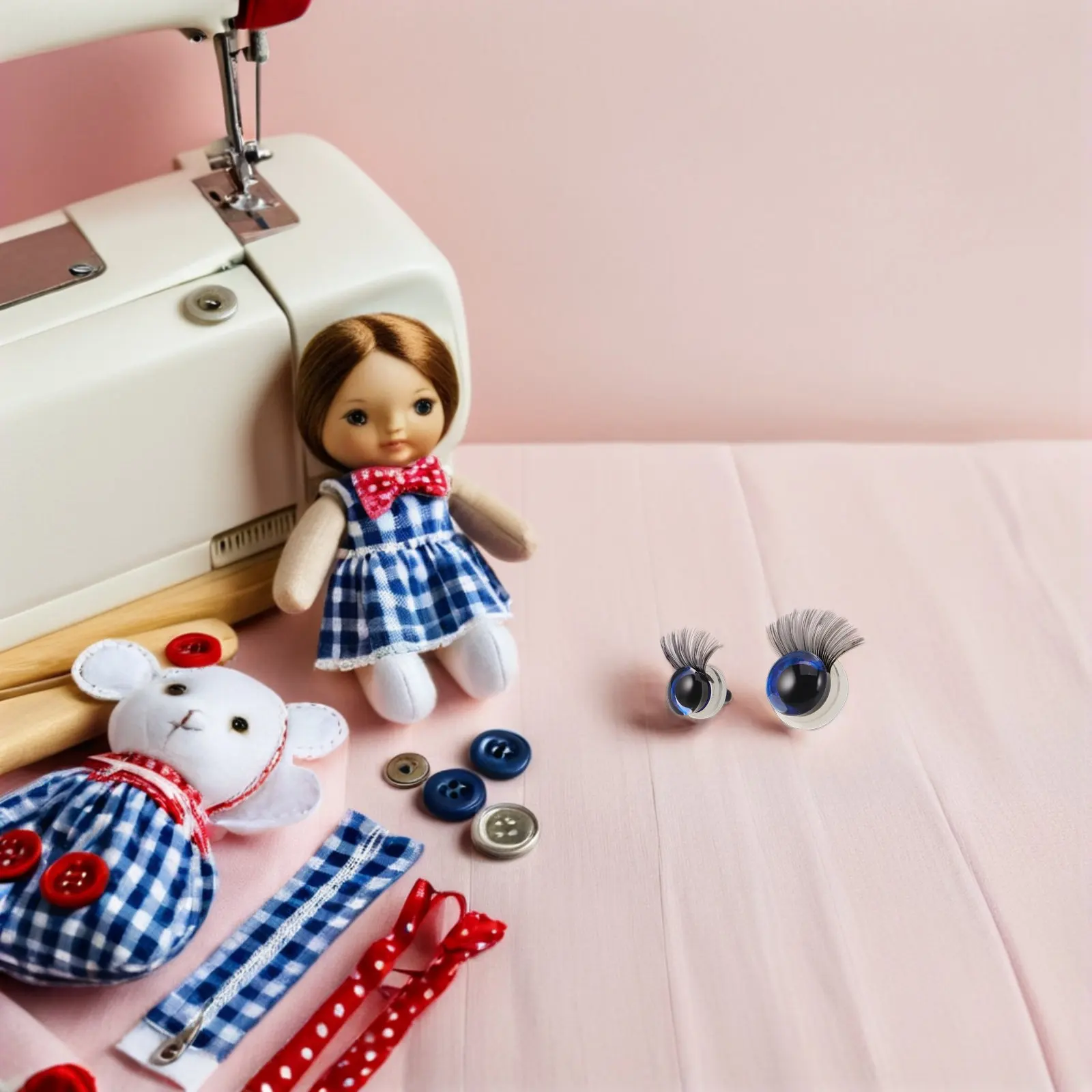 20Pcs 12Mm 16Mm Crocheting Stuffed Animal Eyes Realistic Safety Eyes with Eyelashes for Craft Projects DIY Accessories Eye Kit