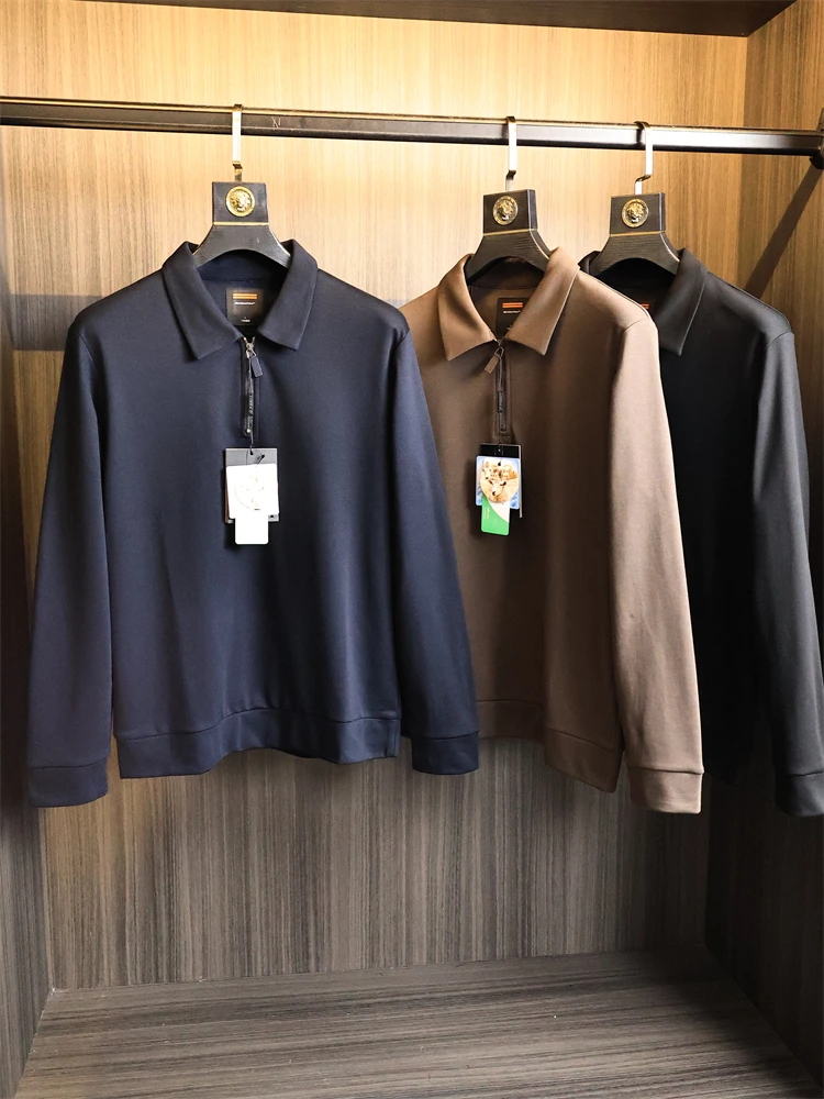 

Ele Modal Wool Fiber Long Sve T-irt for Men Faionable Autumn Winter Pure Color Tech Warm Fce Collared Top