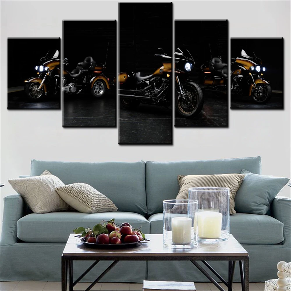 5 Pieces Canvas Wall Arts Poster Painting Black Dark Low Rider ST Tobacco Fade Wallpaper Home Decor Picture Printing Artwork