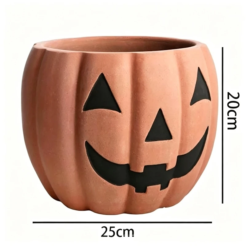 Cartoon Halloween Pumpkin Flowerpot Realistic Resin Crafts Succulent Planter Pot Elegance Pumpkin Plants Container