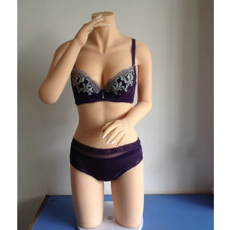 Female Soft Half-Body Mannequin with Arms Silicone Female Upper Body Mannequin Display for Underwears and Clothing Dummy Props