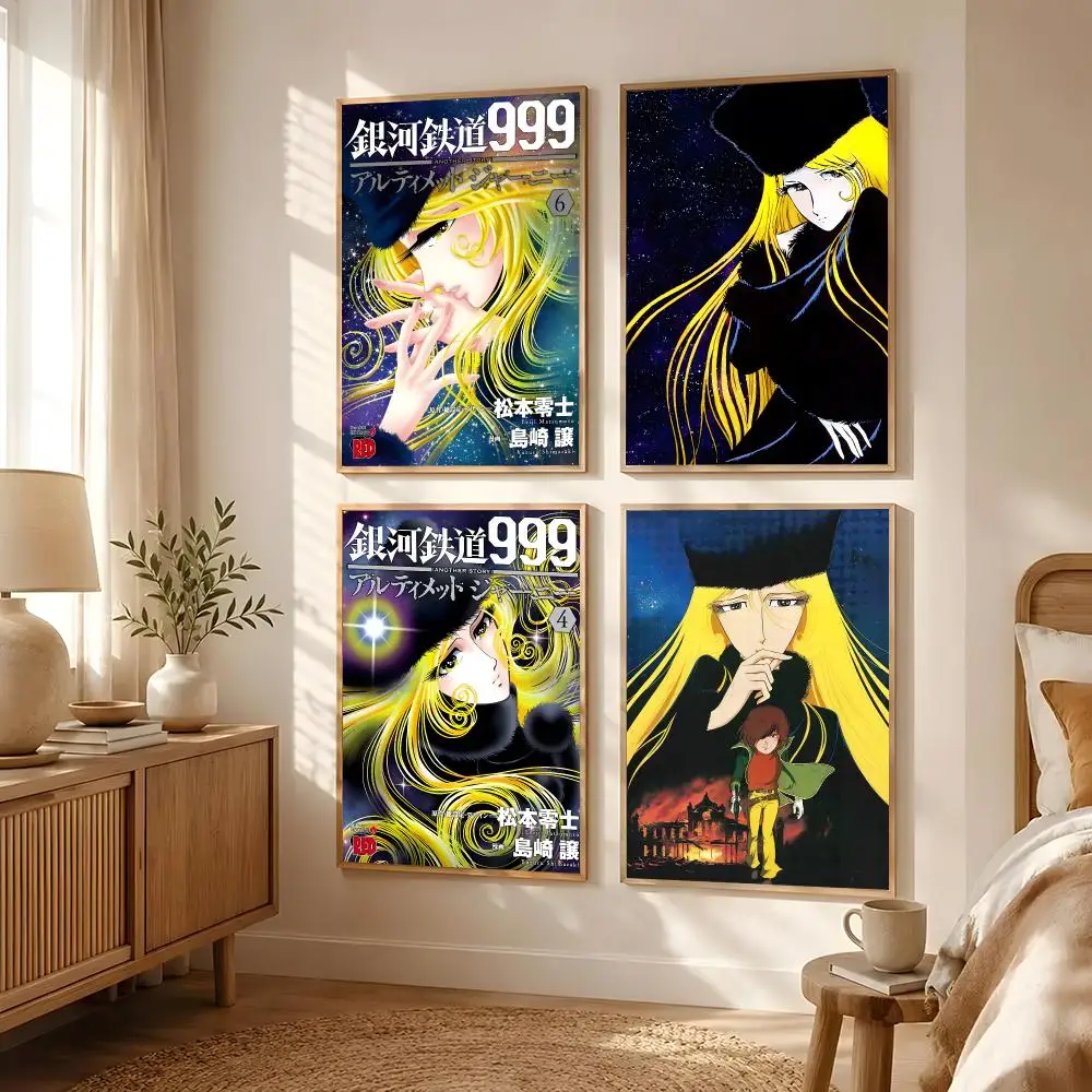 Anime Galaxy Expres 999 Retro Poster Poster All-match HD Waterproof Self-Adhesive Wall Art Sticker For Home Bedroom