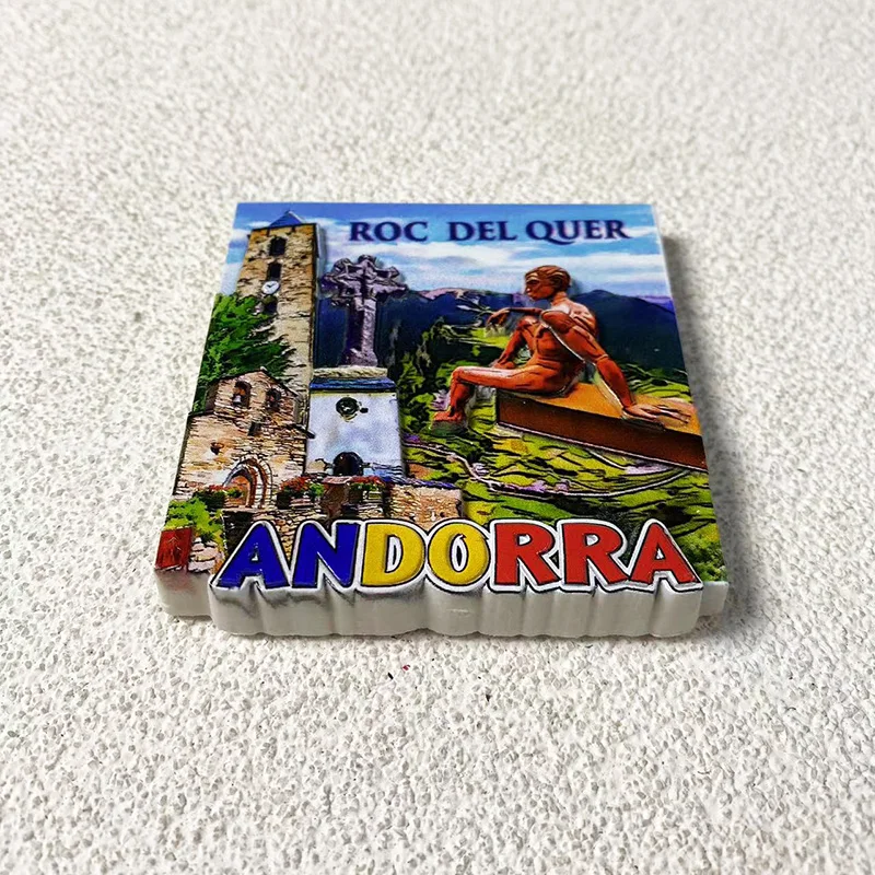 Andorra City Tourist souvenirs Home Decor Items Collection Arts and Crafts Gifts Building, statue 3D stereo refrigerator magnet