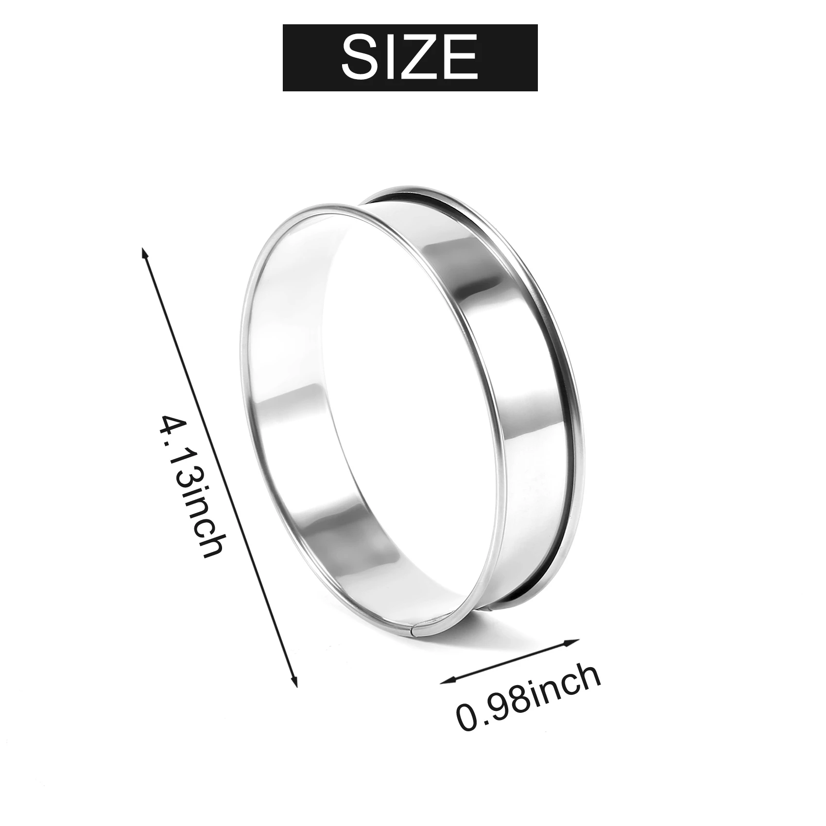 A27F-6 PCS Cooking Round Cake Ring Mold, Stainless Steel Muffin Tart Rings, Metal Molds Double Rolled Crumpet Circular Pastry