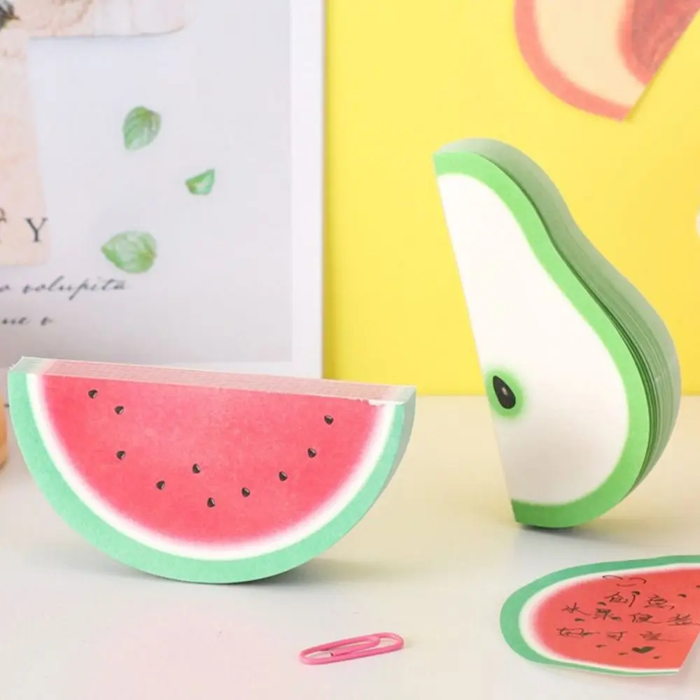 Multifunctional Non-sticky Note Paper Tearable Stationery Paper Memo Pad Fruit Shape Message Paper Students