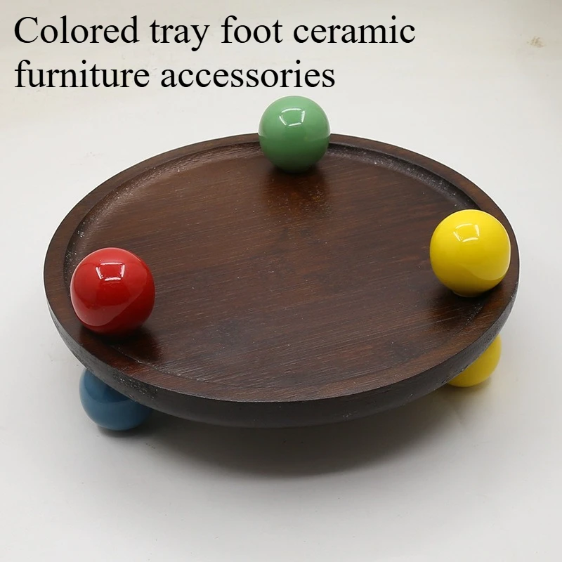 Dopamine Colored Tray Feet Ceramic Furniture Accessories Incense Tray Base Feet Storage Box Hardware Feet Accessories