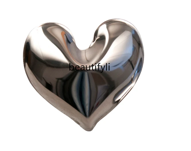 Nordic Modern Design Art Simple Stainless Steel Heart-Shaped Clothes Hook Decoration Bedroom Wall Stickers Hallway