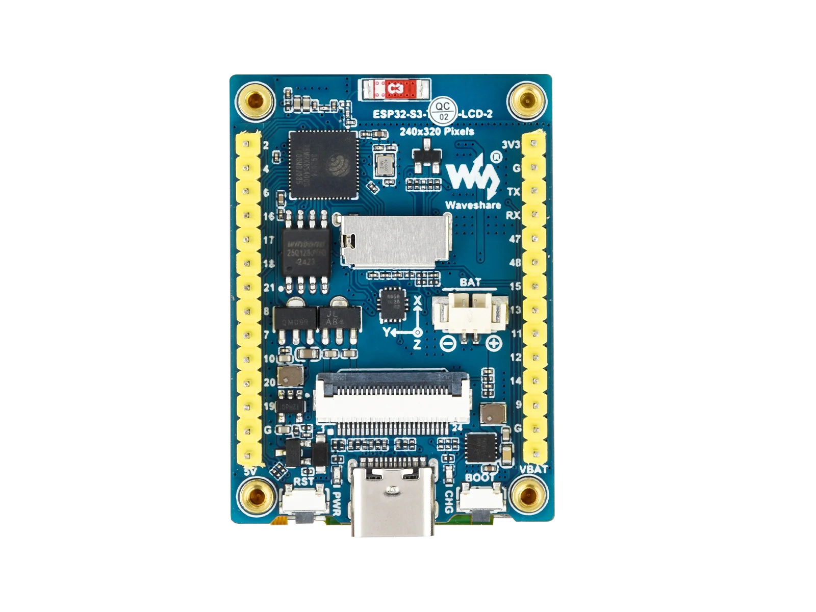 ESP32-S3 2inch Display Development Board, 240×320 Pixels, 32-bit LX7 Dual-core Processor, Supports WiFi & Bluetooth, Onboard Cam