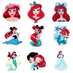 Disney księżniczka Ariel mała syrenka 5 sztuk/partia Planar żywica Flatback akcesoria modelarskie Cabochon księga gości DIY Hair Bow...