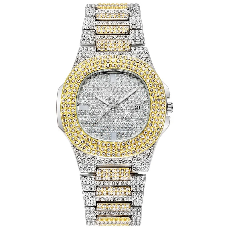 

MAYZHISU Women Watch Light Luxury Full Diamond Women Quartz Wristwatch Stainless Steel Waterproof Female Clock Ladies Watch