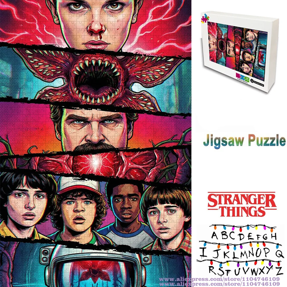 

Stranger Things Puzzle Jigsaw 108/200/300/500/1000/1500Pcs Intelligence Puzzles for Kids & Adults Birthday Gifts with Box
