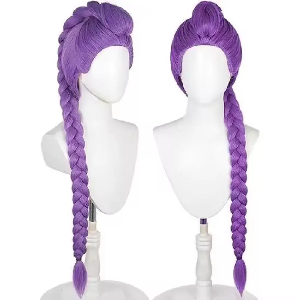 2025 Film Kpop Kids Meisjes Cosplay Pruik Mira Rumi Zoey Demon Hunters Paars Zwart Rood Lang Haar Halloween Cosplay Props