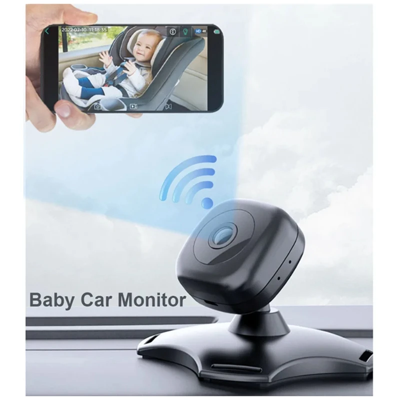 1 Set Wifi Stroller Monitor 360° Rotating Night Vision USB Stroller Mirror Camera