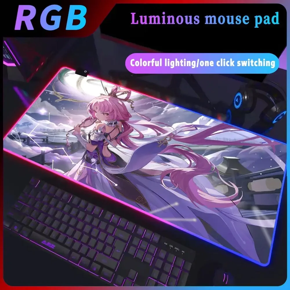 

Rgb Deskmat FU xuan Keyboard Pc Complete Rug Office Xxl HD print 400x900 Company Mat Honkai Impact Mouse Pad Gamer Gaming Table