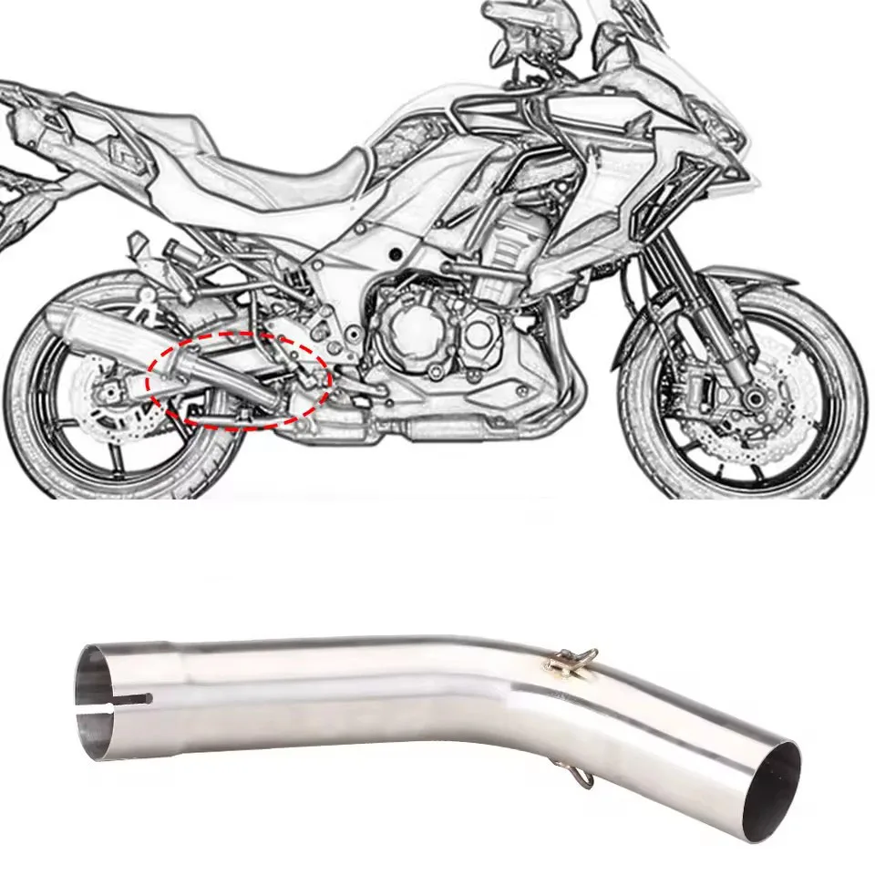 

For Kawasaki Versys 1000 2019-2024 Versys1000 KLZ1000 Escape Motorcycle Exhaust System Tail Link Pipe 51MM Slip-On Tail Pipe