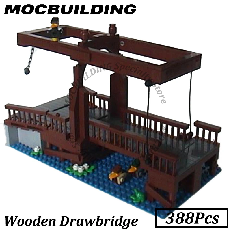 

Medieval Wooden Drawbridge Buildings MOC Building Block Bridge Display DIY Brick Toy Gift Birthday Christmas Present