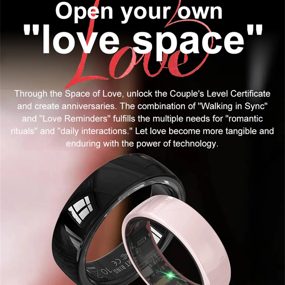 جديد حلقة ذكية زوجين التفاعل الفضائي معدل ضربات القلب مراقبة النوم مقاوم للماء التحكم في الإيماءات الرياضة الأزرق الأسنان سوار الرجال النساء