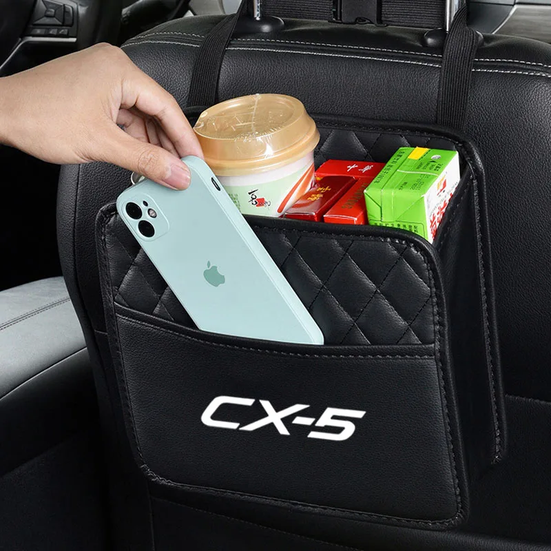 Leather Car Seat Middle Storage Bag Auto Handbag Automobile Storage and Sorting Storage Bag for Mazda CX-5 Car Accessories