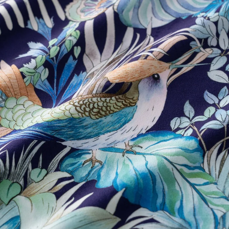 Boho Tassel Velvet Pillow Cover Navy Tropical Rainforest Parrot Butterfly Leave Printed Decor Sofa Cushion Case Home Living Room