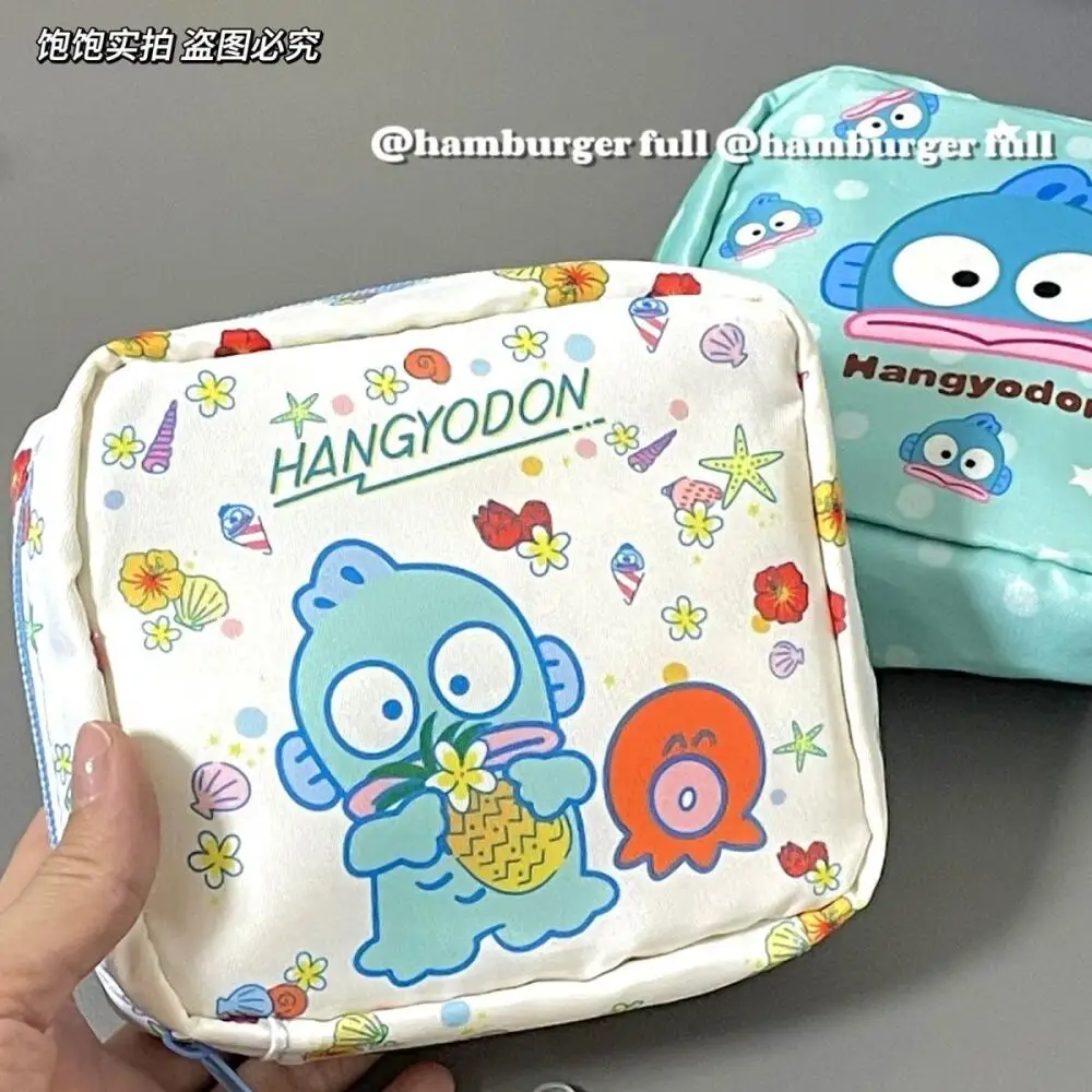 

13Cm Sanrio Hangyodon Cartoon Print Coin Purse Cosmetics Bus Card Storage Single Layer Zip Large Capacity Portable Friend Gift
