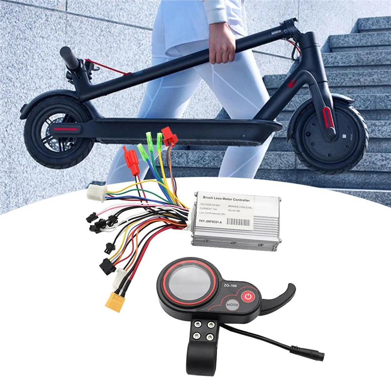 48V Controller+ZQ-100 Mileage Meter Speed Adjustable Electric Scooter Meter 6 Pin Display Replacement Parts For Electric Scooter
