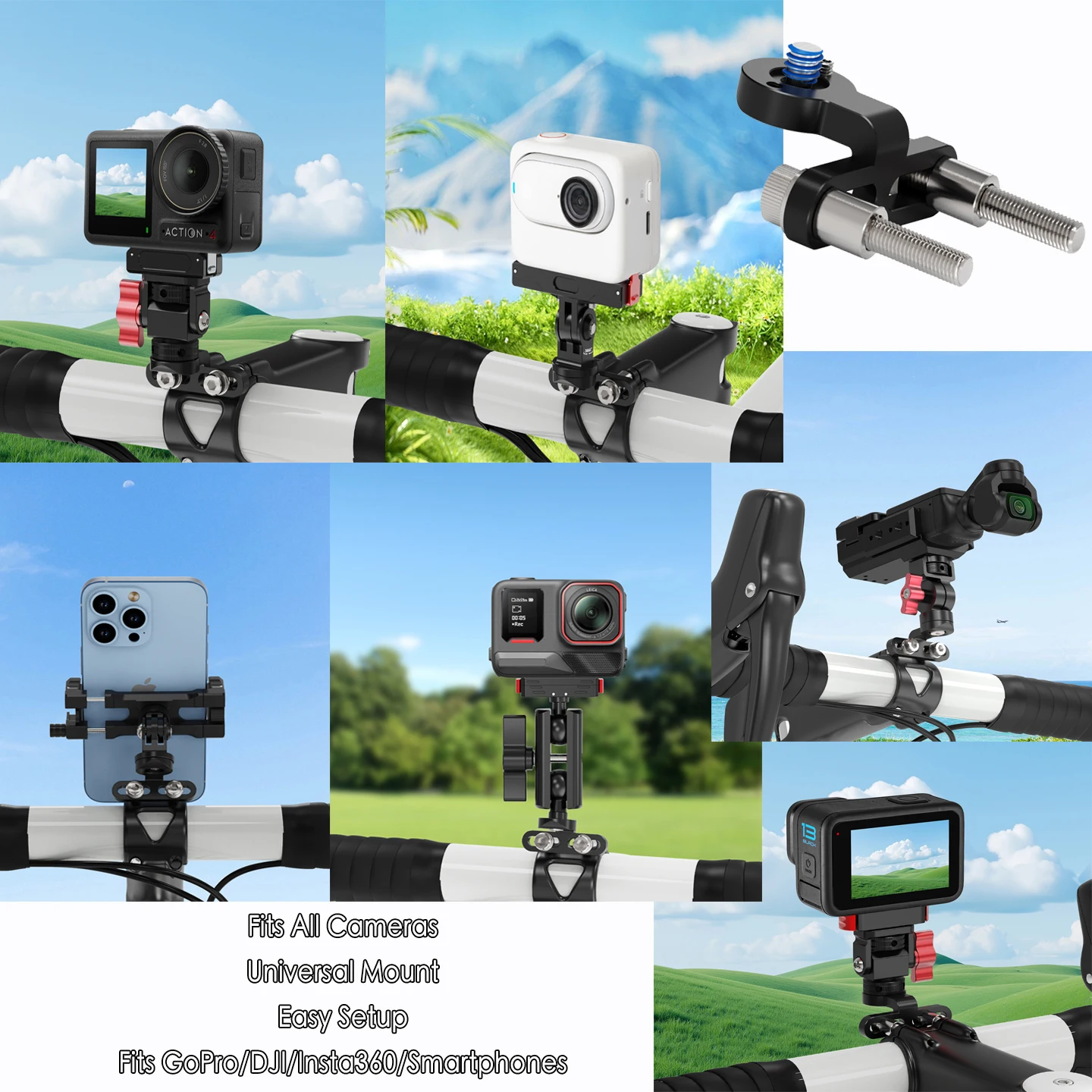 ขายึดจักรยานอะลูมิเนียมแบบหัวบ - Action Camera Bike Mount Aluminum บทวิจารณ์และราคา