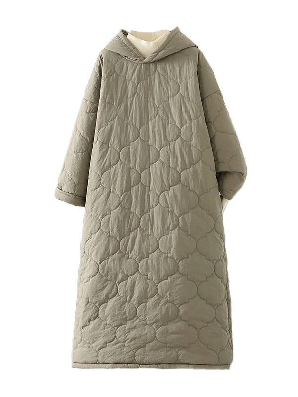 Jaet en coton pour femmes, grande taille, chaud, décontracté, Long, à capuche, mi-long, polyvalent, Anti-âge, artistique