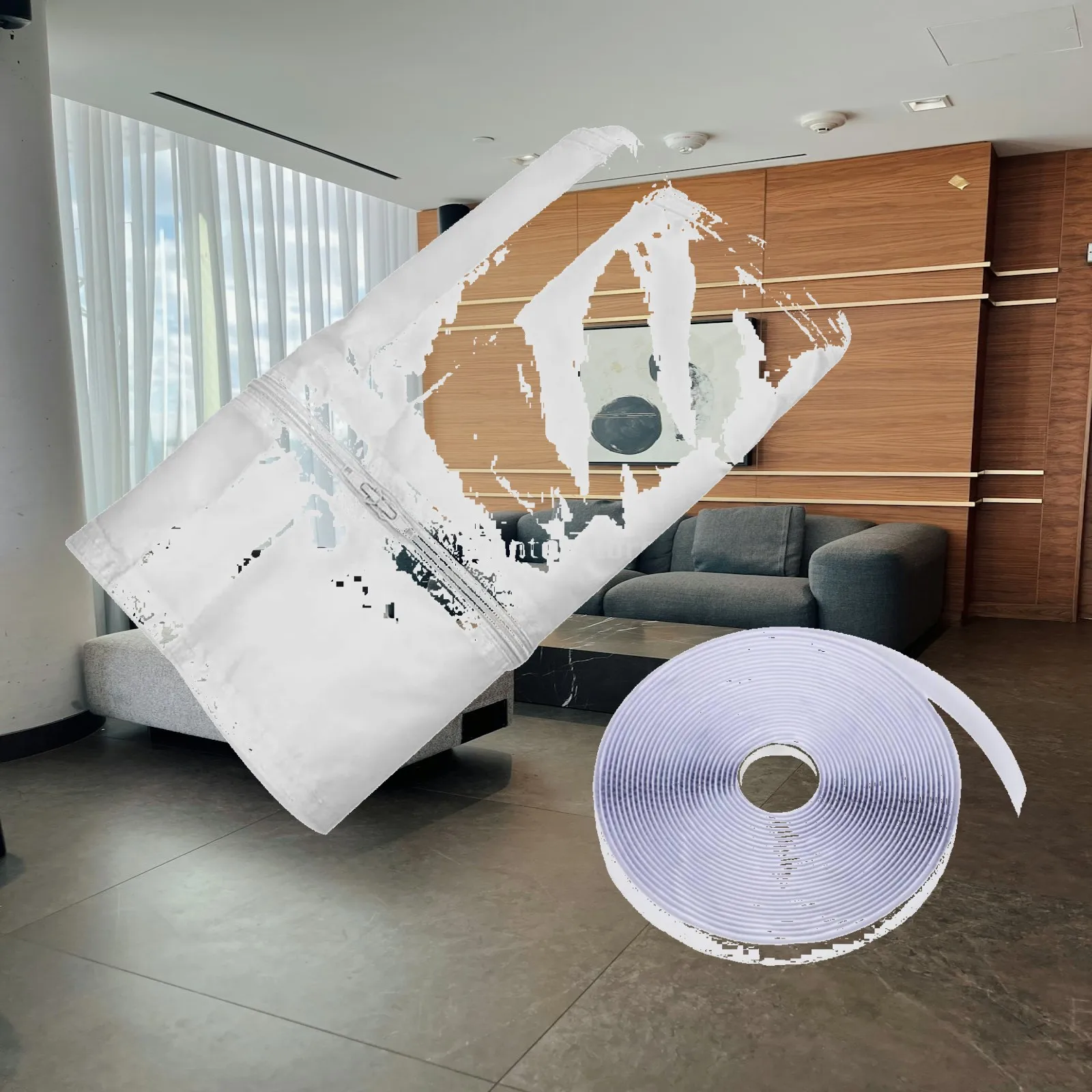 Portable Air Conditioner Window Barrier Easy to Install Window Sealing Cloth with Zipper No-Tool for Renters, Push-Style Window