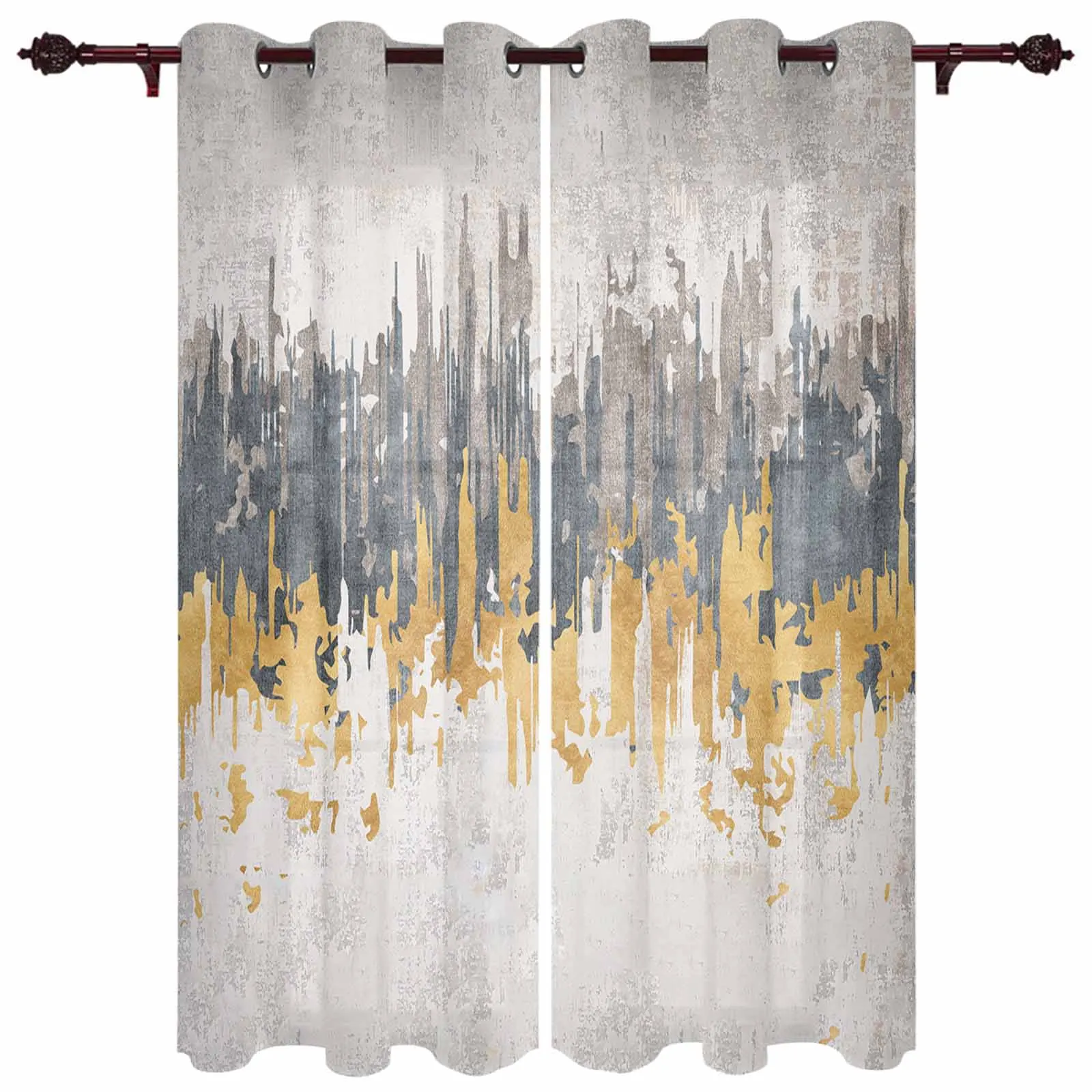 Abstract Streamline Modernist Marble Pattern Living Room Curtains Modern Home Decor Kitchen Drapes Bedroom Window Curtains