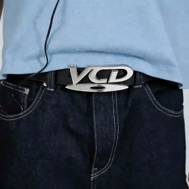 Unisex Nostalgic DVD Buckle Belt - White Black Jeans Decoration Waistband for Men & Women Perfect for Daily Wear & Party Outfits