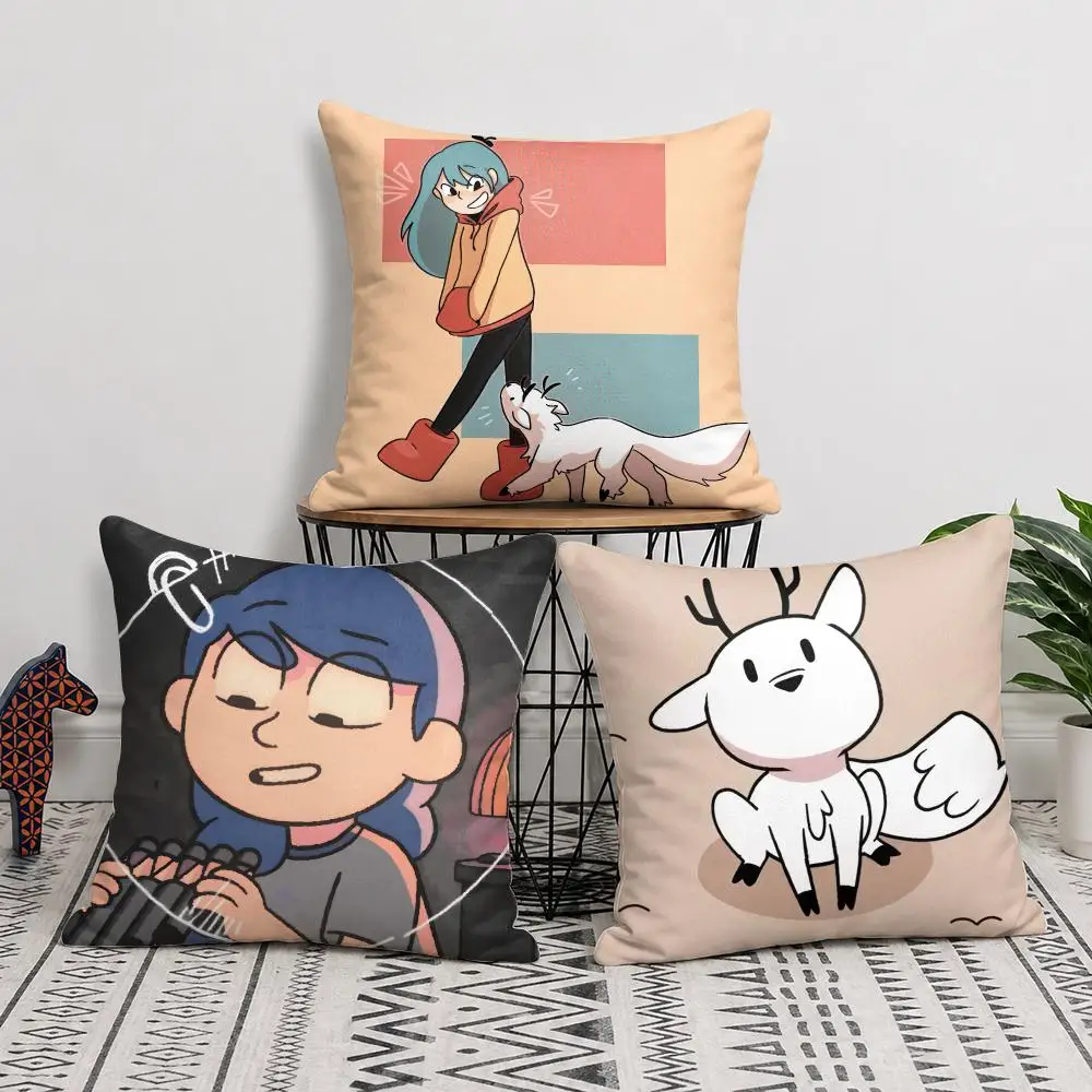 Cute Cartoon H-Hilda Cushion Cover Soft Short Plush Pillow Cover Smooth Cozy Texture Cushion Case Home Decor