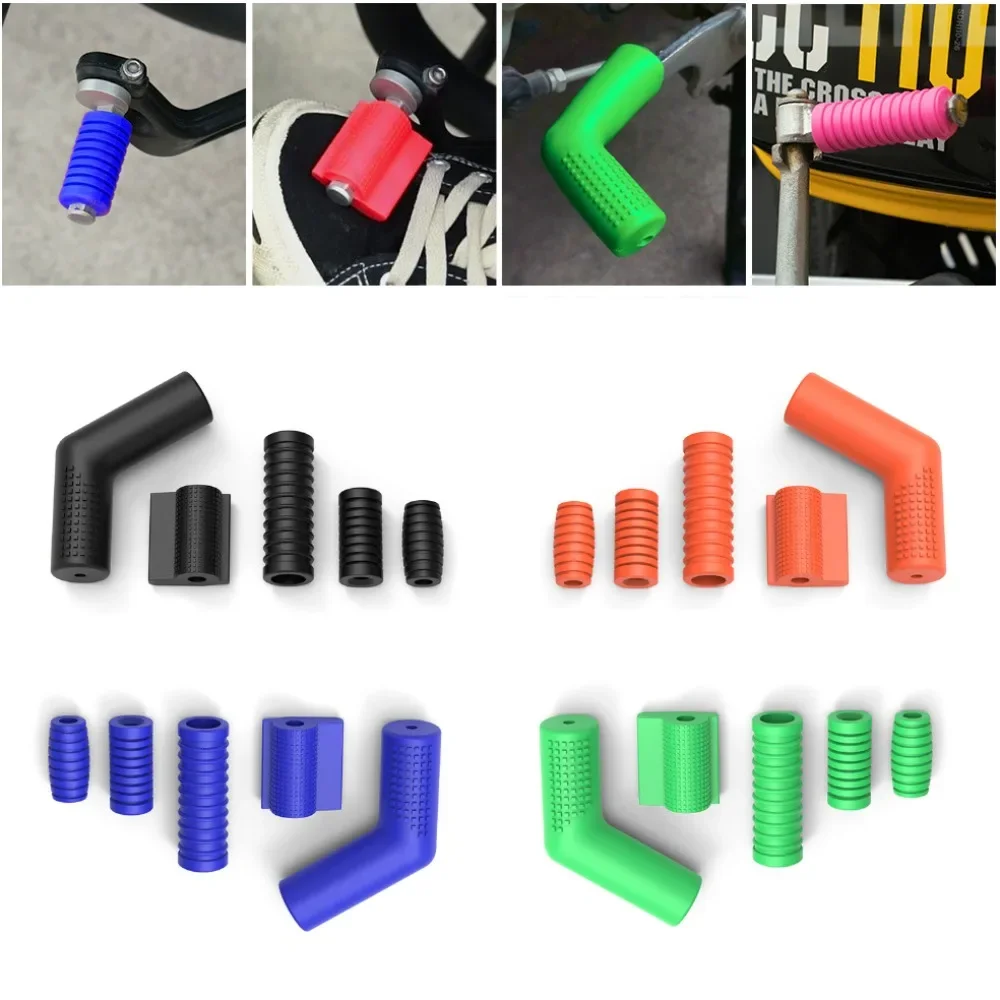 5Pcs Universal Motorcycle Gear Shift Shifter Lever Foot Pad Pedal Rubber Cover Moto Start Foot Pegs Pad Motorcycle Accessories