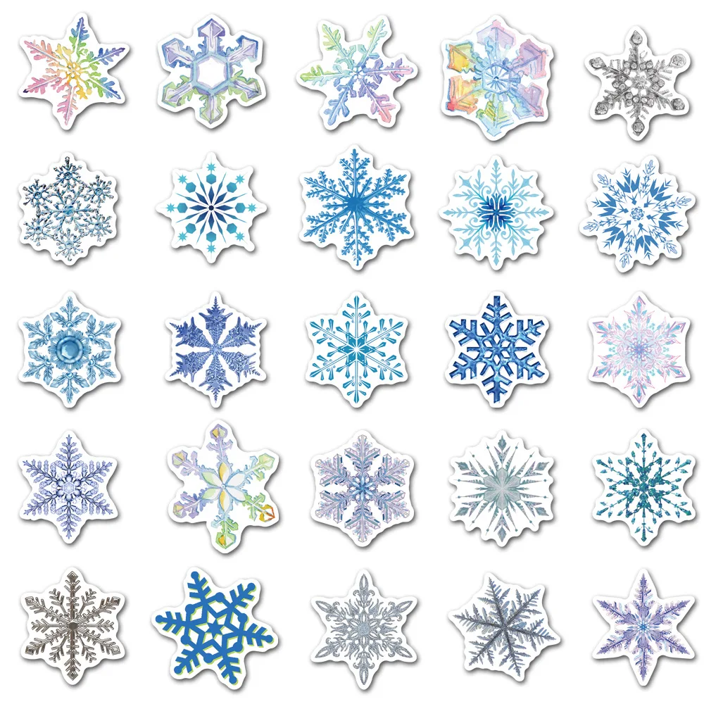 50pcs  Christmas Snowflake DIY Window Glass Cabinets Laptop Refrigerator Luggage Phone Gift Door decoration Scrapbook Stickers