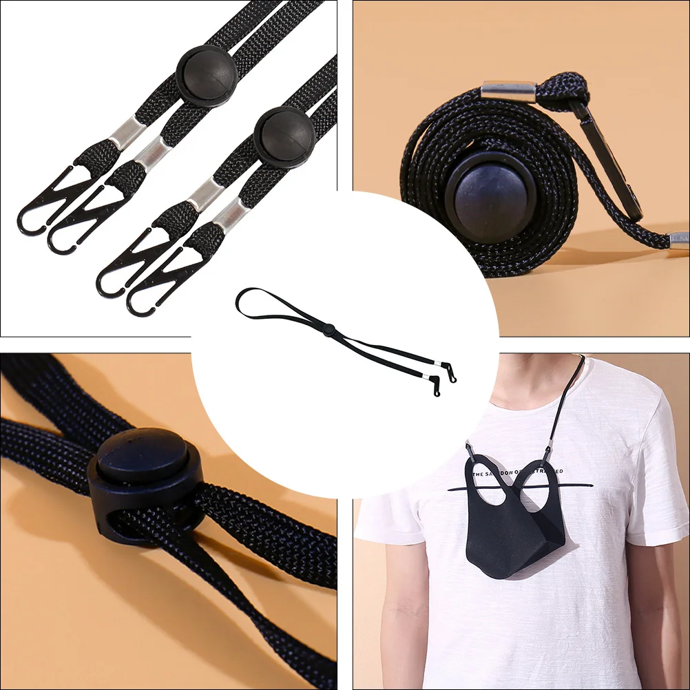 

12 Pcs Anti Fall Face Mask Lanyard Adjustable Holder Buckles Glasses Hanging Rope Comfortable Plastic Polyester Metal