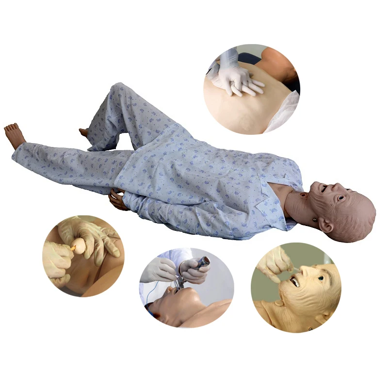

unique Multi-functional Elderly Nursing Dummy IV , Intubation and CPR Training Manikin