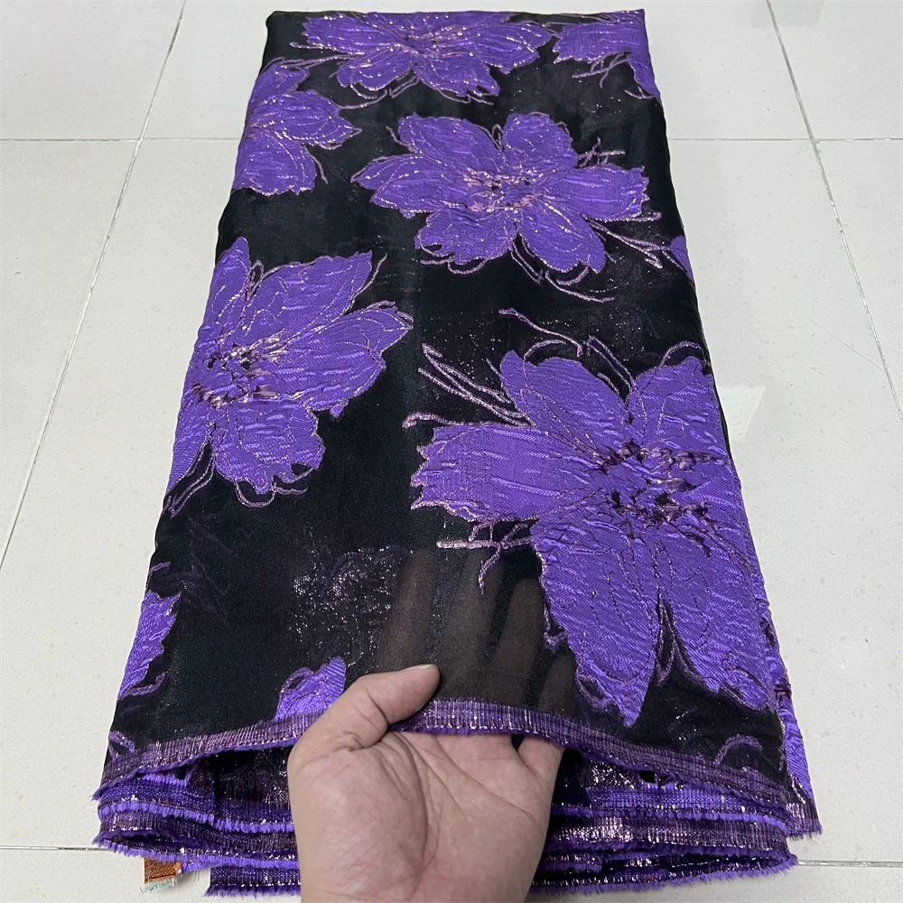 

African Nigerian Jacquard Brocade Lace Fabric,Embroidery,Fashion,Party Prom Dresses,Tulle,Fabric For Sewing,High Quality,5 Yards