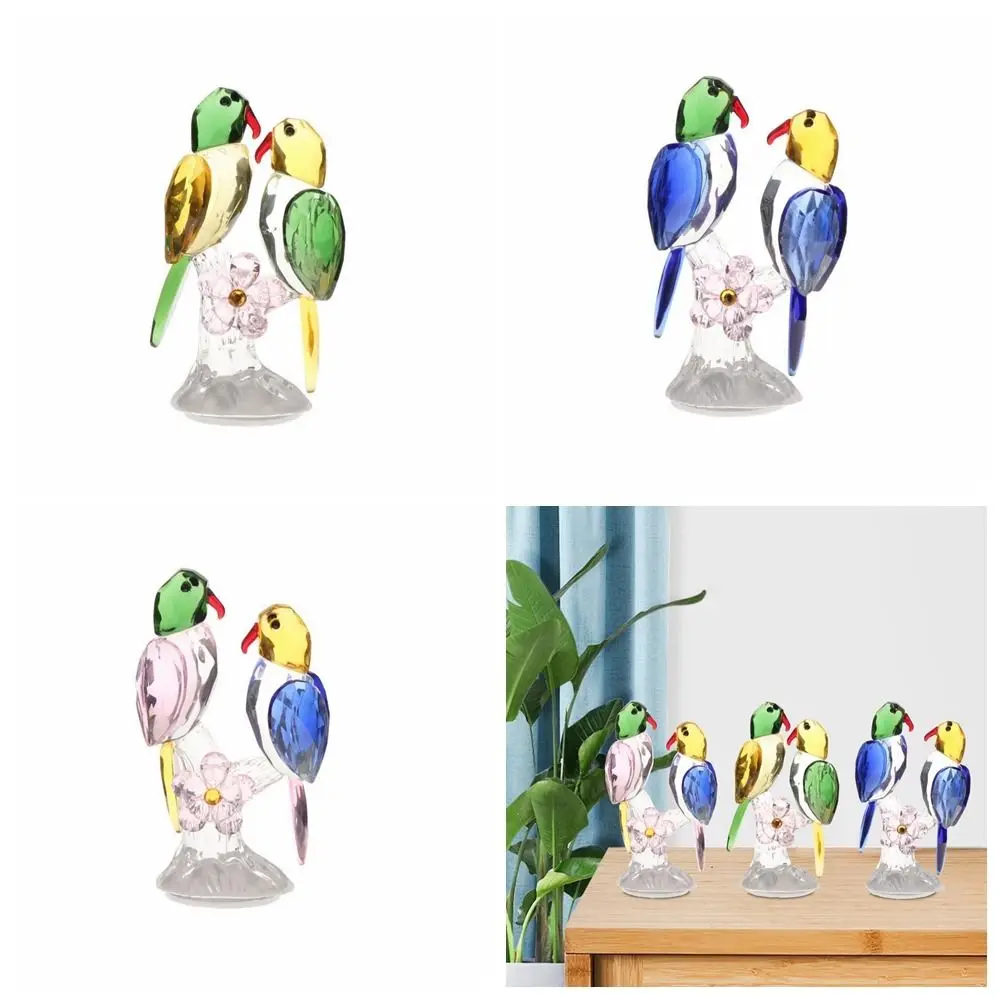 

Modern Cartoon Crystal Magpie Sculpture Delicate Realistic Parrot Statue Vivid Desktop Bird Ornaments Housewarming Gift